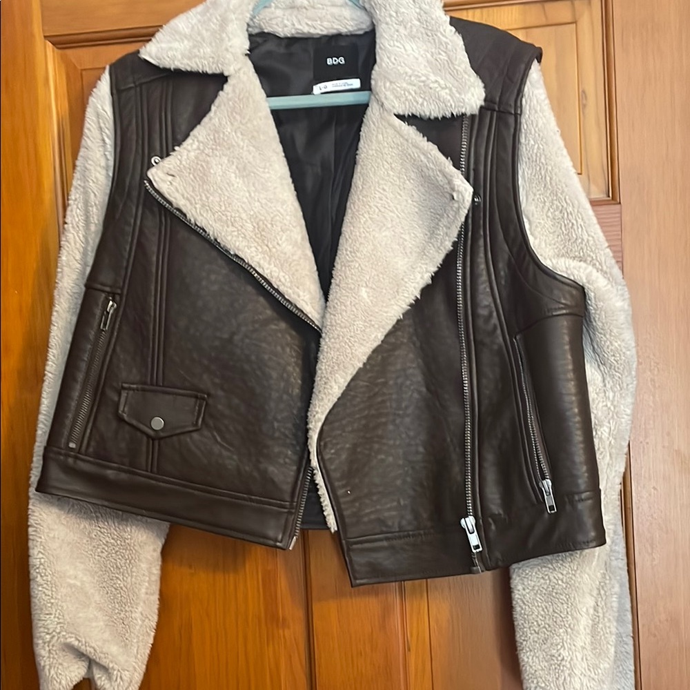 BDG Brown and Cream Women's Jacket Urban Outfitters Large